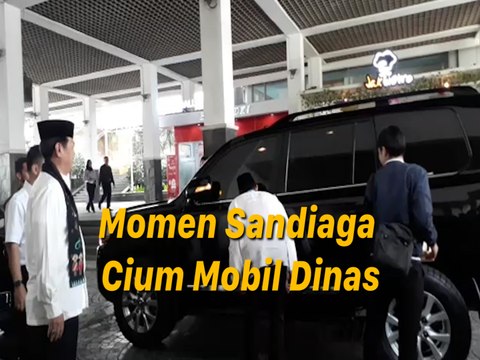 Hari Terakhir Jadi Wagub, Sandiaga Cium Mobil Dinas