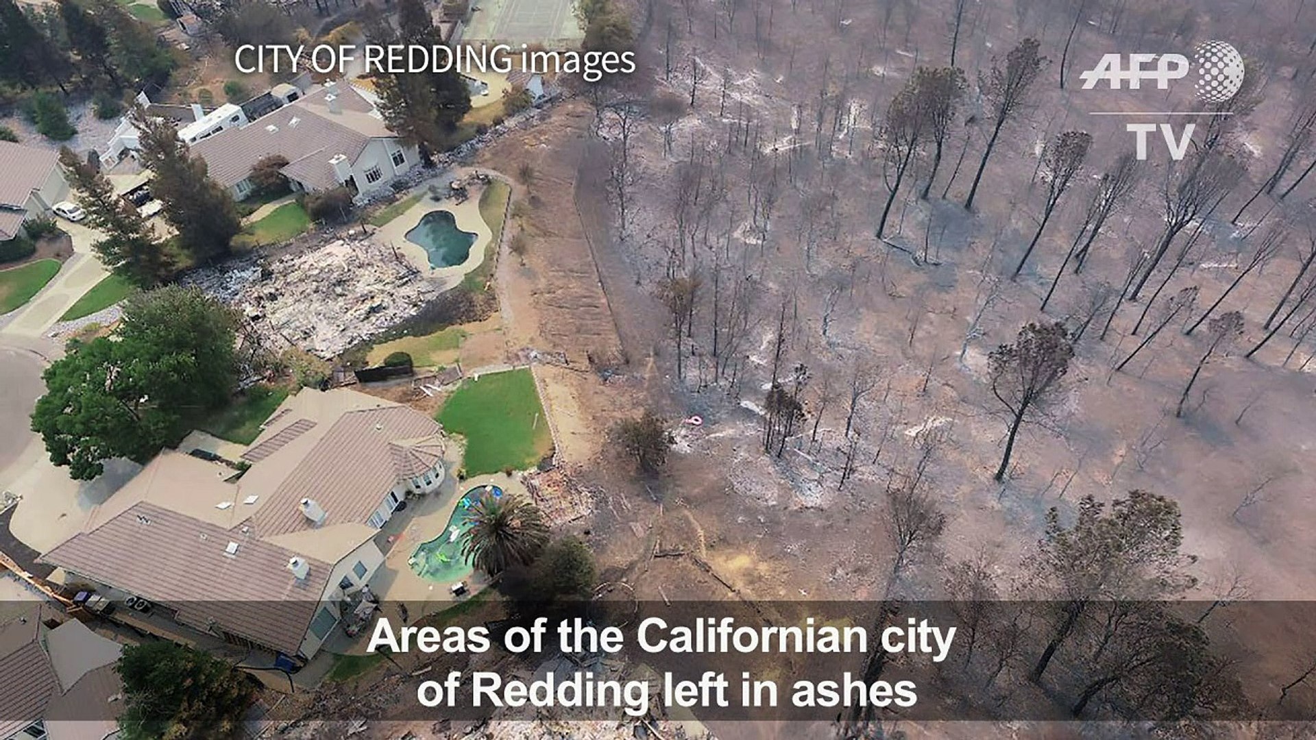 Bird's eye view of the scorched city of Redding, California - Vidéo  Dailymotion