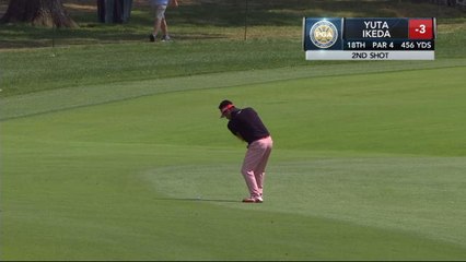 Shot of the day - Ikeda inches away from holing second shot on 18