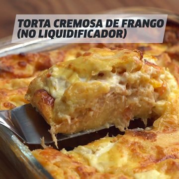 Torta de frango cremosa de liquidificador