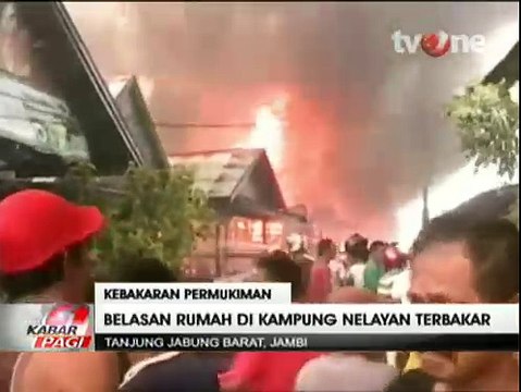 Si Jago Merah Hanguskan Belasan Rumah di Kampung Nelayan Jambi