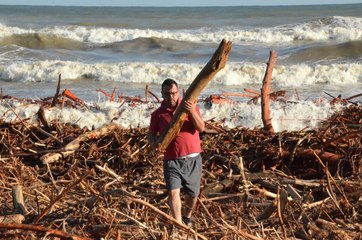 Selin Hayatı Felç Ettiği Ordu'da Vatandaşlar Kışlık Odununu Toplamak İçin Sahile Akın Etti