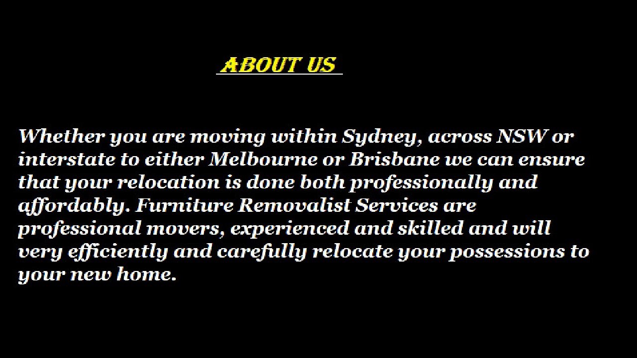 Furniture removalists