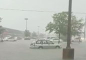 Parking Lot Under Water in Boardman as Flash Floods Swamp East Ohio