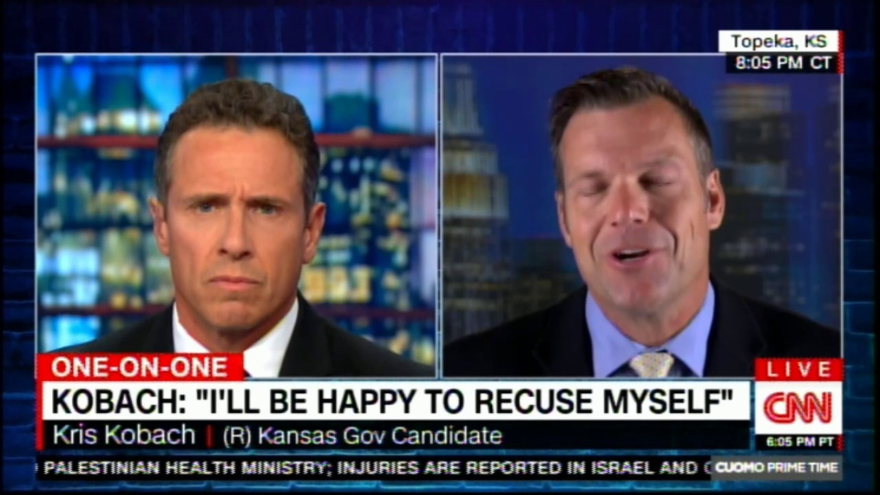 Kansas Secretary of State Kris Kobach One-on-One with Chris Cuomo. #CuomoPrimeTime #ChrisCuomo #DonaldTrump #News #Breaking