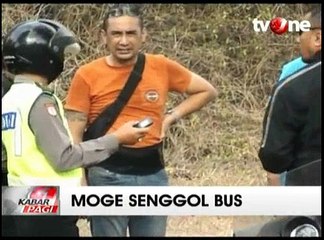 Bus Senggol Moge di Purworejo