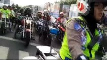 Pengendara Sepeda Hentikan Rombongan Moge di Yogyakarta