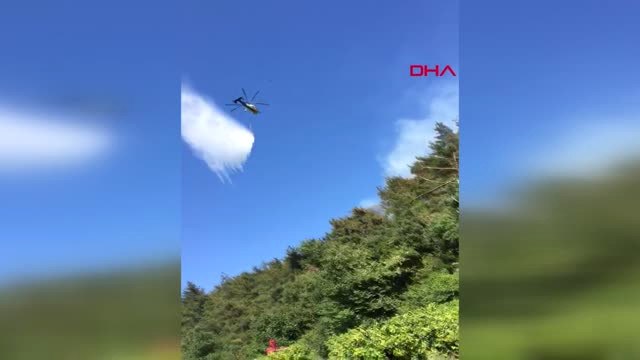 Bursa Mudanya'daki Yangın Söndürme Çalışmalarından Görüntüler - Helikopterden Müdahale Hd
