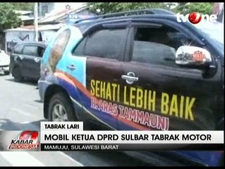 Mobil Ketua DPRD Sulbar Tabrak Motor