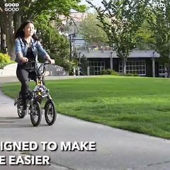 This e-bike folds up in a second