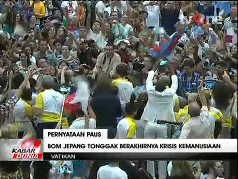 Paus Fransiskus Bom Atom Jepang Tonggak Berakhirnya Krisis Kemanusiaan