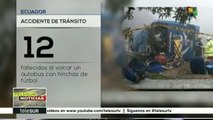 Mueren 12 hinchas del Bacerlona de Ecuador en un accidente de autobús