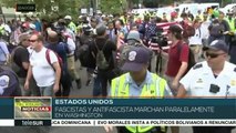 Marchan en Washington de manera paralela fascistas y antifascistas