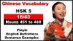 HSK 5 Course - Complete Chinese Vocabulary Course - HSK 5 Full Course / Nouns 451 to 480 (16/43)