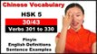 Learn Chinese HSK 5 Vocabulary with Pinyin and English Sentence Examples - Verbs 301 to 330 (30/43)