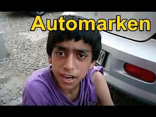Ein Zigeuner Kind machte eine Liste der Automarken
