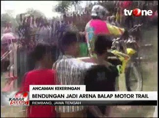 Musim Kemarau, Bendungan di Rembang Jadi Arena Motocross
