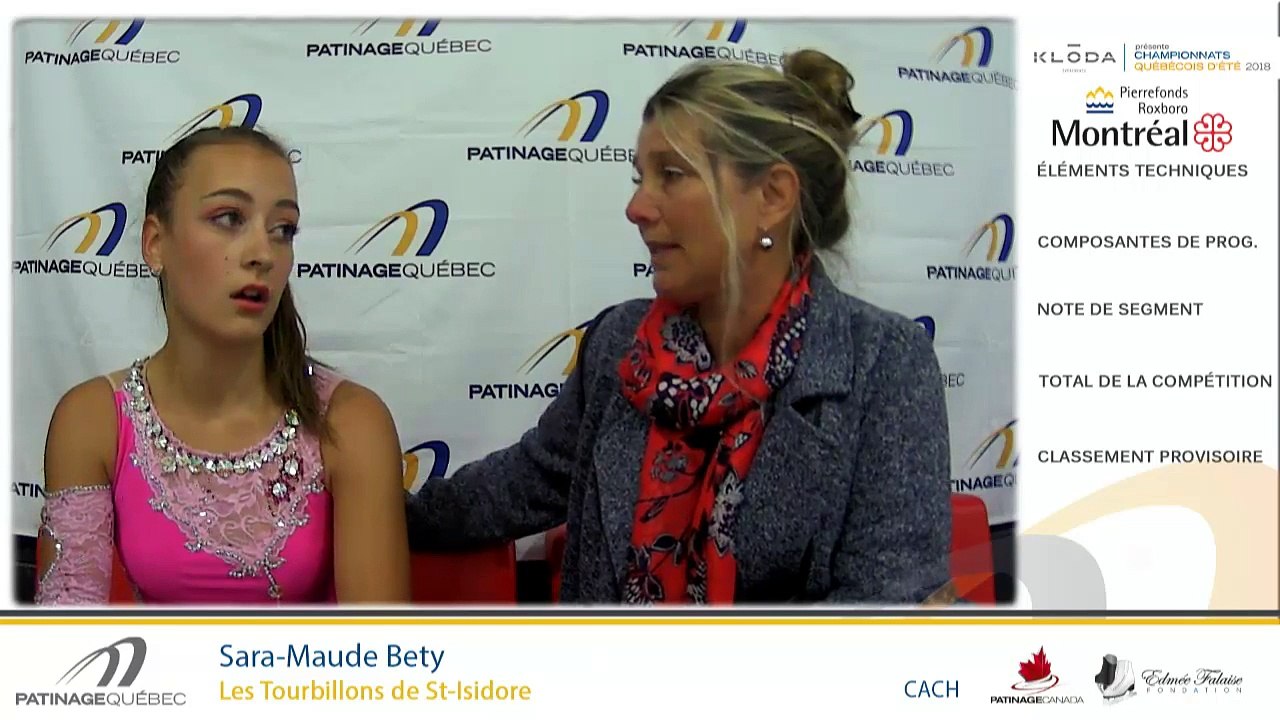 Championnats québécois d'été 2018 Eve 44 Novice Dames Gr. 2 prog. Libre + Eve 45 Novice Messieurs prog. Libre + Eve 46 Novice Dames Gr. 3 prog. Libre