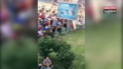 Roumanie : un manifestant assène un violent coup de pied à un policier (vidéo)