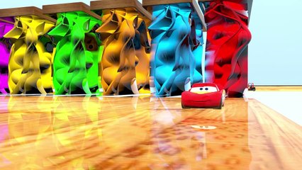 3D Animation Colorful Lightning Mcqueen Painted by Spiderman Learn Colors For Toddlers Funny Story