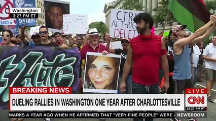 Unite the Right rally attendees outnumbered by cops