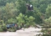 Helicopter Delivers Life Jackets for People Stranded in Uvalde Floodwaters