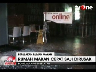 Rumah Makan Cepat Saji Dirusak Sekelompok Orang Tak Dikenal