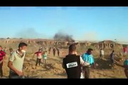 اطلاق نار من الدبابات .. #مشاهد اللحظات الأولى لاطلاق قوات الاحتلال قنابل دخانية 