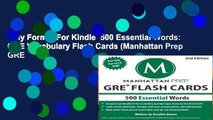 Any Format For Kindle  500 Essential Words: GRE Vocabulary Flash Cards (Manhattan Prep GRE