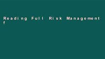 Reading Full Risk Management for Meetings and Events (Events Management) P-DF Reading