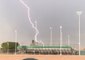 Lightning Strikes as Dust Storm Rolls Into Gilbert, Arizona