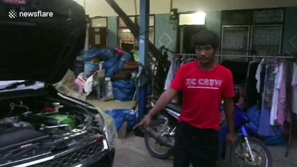 Speeding McLaren supercar gets shunted from behind by car