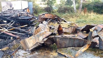 Un chalet complètement détruit suite à un incendie à Herve