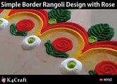 Simple Border Rangoli Design with Rose via: Myuz Rangoli and Art,