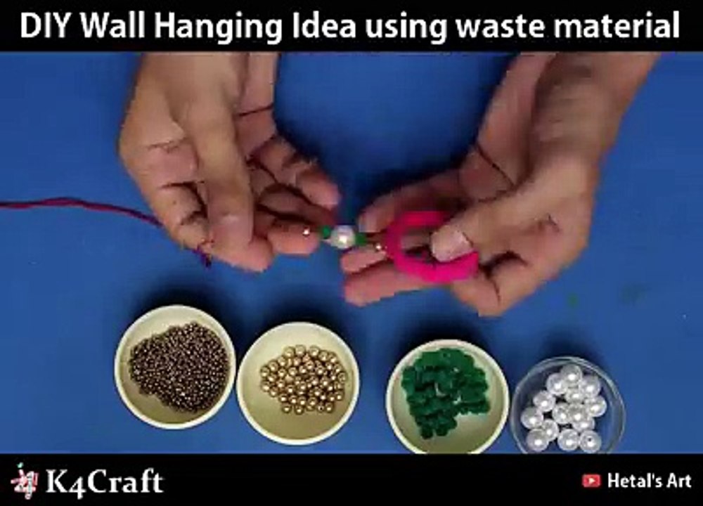 DIY Wall Hanging Idea using waste material via Hetal's Art