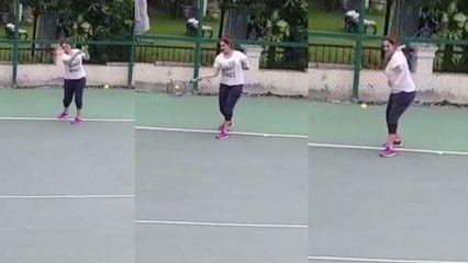 Sania Mirza ने Baby Bump के साथ खेला Tennis , Watch Video | वनइंडिया हिंदी