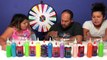 3 COLORS OF GLUE SLIME CHALLENGE MYSTERY WHEEL OF SLIME EDITION WITH OUR DAD PART 2!