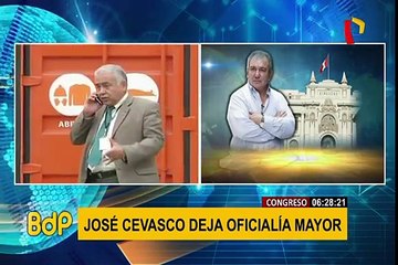 José Cevasco deja oficialía mayor del Congreso