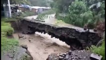 House washed away by floods in the Philippines