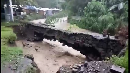 House washed away by floods in the Philippines