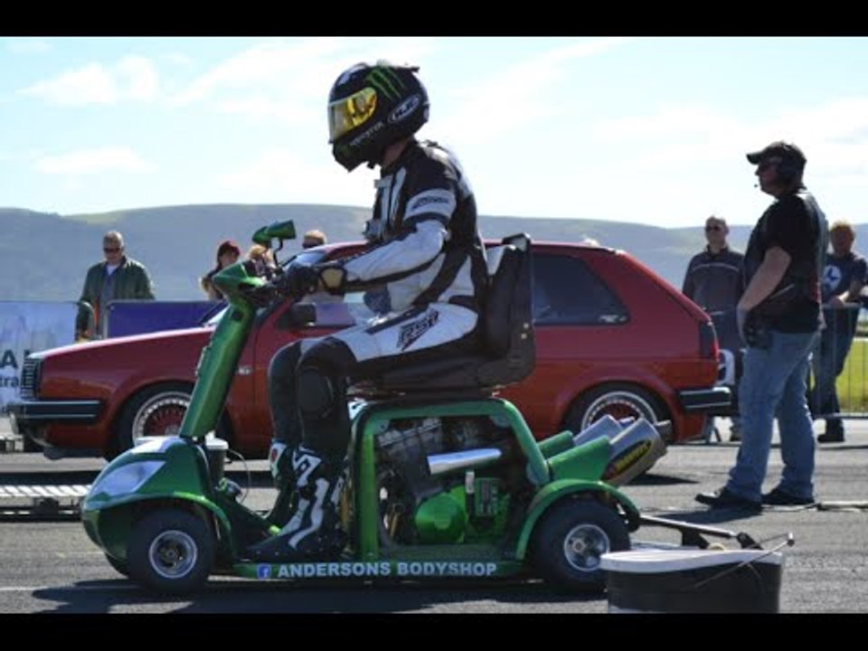 GUINNESS WORLD RECORD! Fastest MOBILITY SCOOTER! Speed RECORD! 107MPH!1/4 mile