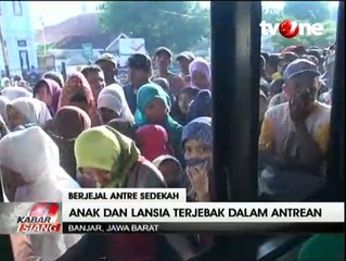 Pembagian Sedekah Lebaran di Banjar Berlangsung Ricuh