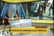 Automóviles se quedan atascados por obras inconclusas en calle de Los Olivos