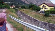 Enorme alud de tierra puso en alerta a una localidad de los Alpes suizos