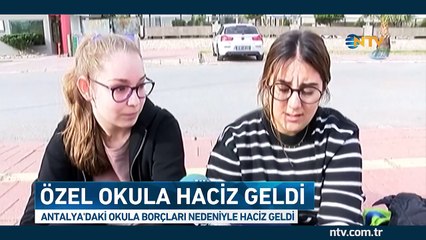 Öğrenciler dersteyken sıralara el koyuldu (Özel okula haciz geldi)