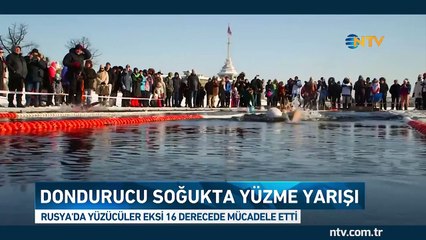 Eksi 16 derecede yüzme yarışı