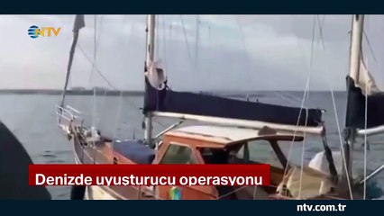 Ege Denizi'nde uyuşturucu operasyonu (O anlar kamerada)