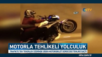 Motorsiklet sürücüsü İstanbul'da tehlike saçtı (O anları amatör kamera kaydetti)