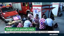 Yangın çıktı, penaltı kaçtı (Rakitiç'in penaltısını izleyemediler)