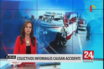 Los Olivos: hombre queda atrapado entre fierros en choque múltiple